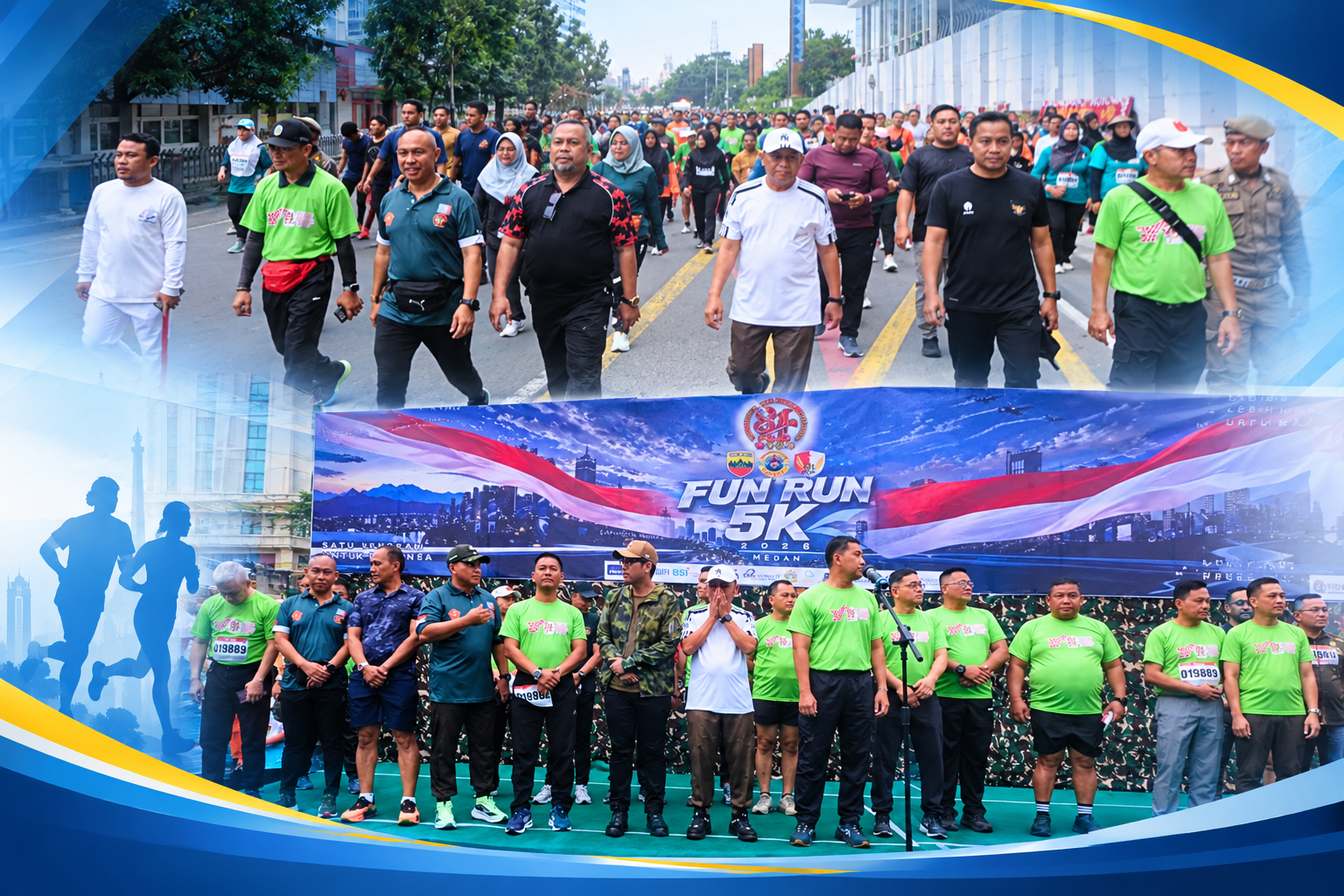 Kadisporasu dan Wagubsu Hadiri Fun Run HUT ke-81 TNI di Lapangan Merdeka Medan